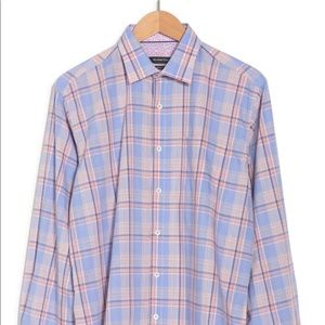 Bugatchi Plaid Print Classic Fit Shirt-XL